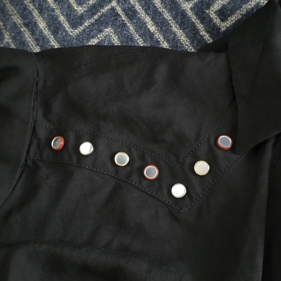 Sandro Mavel Tie-Front Western Shirt Dress, Size 36, Black - Picture 6 of 13